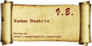 Vadas Beatrix névjegykártya